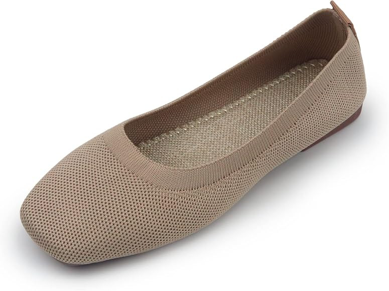 RVROVIC Women Flat Shoes Knitted Lightweight Slip-on Loafers Breathabel Soft Comfortable Ballet F... | Amazon (US)