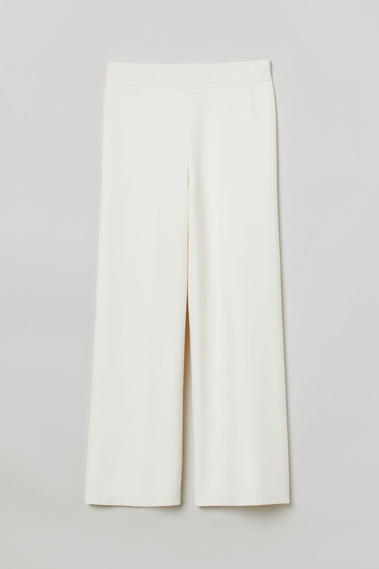 H & M - Fine-knit Pants - White | H&M (US + CA)