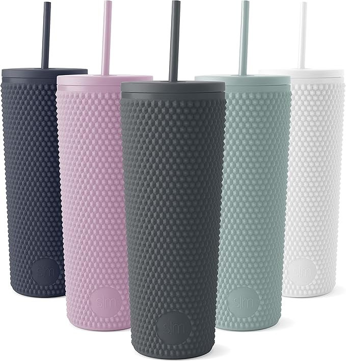 Simple Modern Plastic Matte Studded Tumbler with Lid and Straw | Reusable BPA Free Iced Coffee Cu... | Amazon (US)