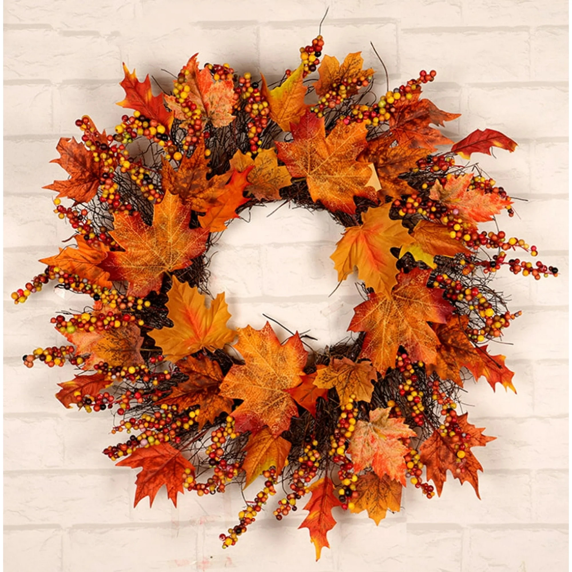 Yirtree Fall Wreath, Artificial Fall Wreaths for Front Door Outside, Autumn Wreath Harvest Fall D... | Walmart (US)