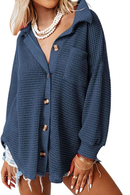  Womens Waffle Knit Shacket Jacket Casual Long Sleeve Button Down Shirts Dressy Blouses Tops. Currently 32% off from $39.99, now $28.04

#LTKover40 #LTKsalealert #LTKfindsunder50