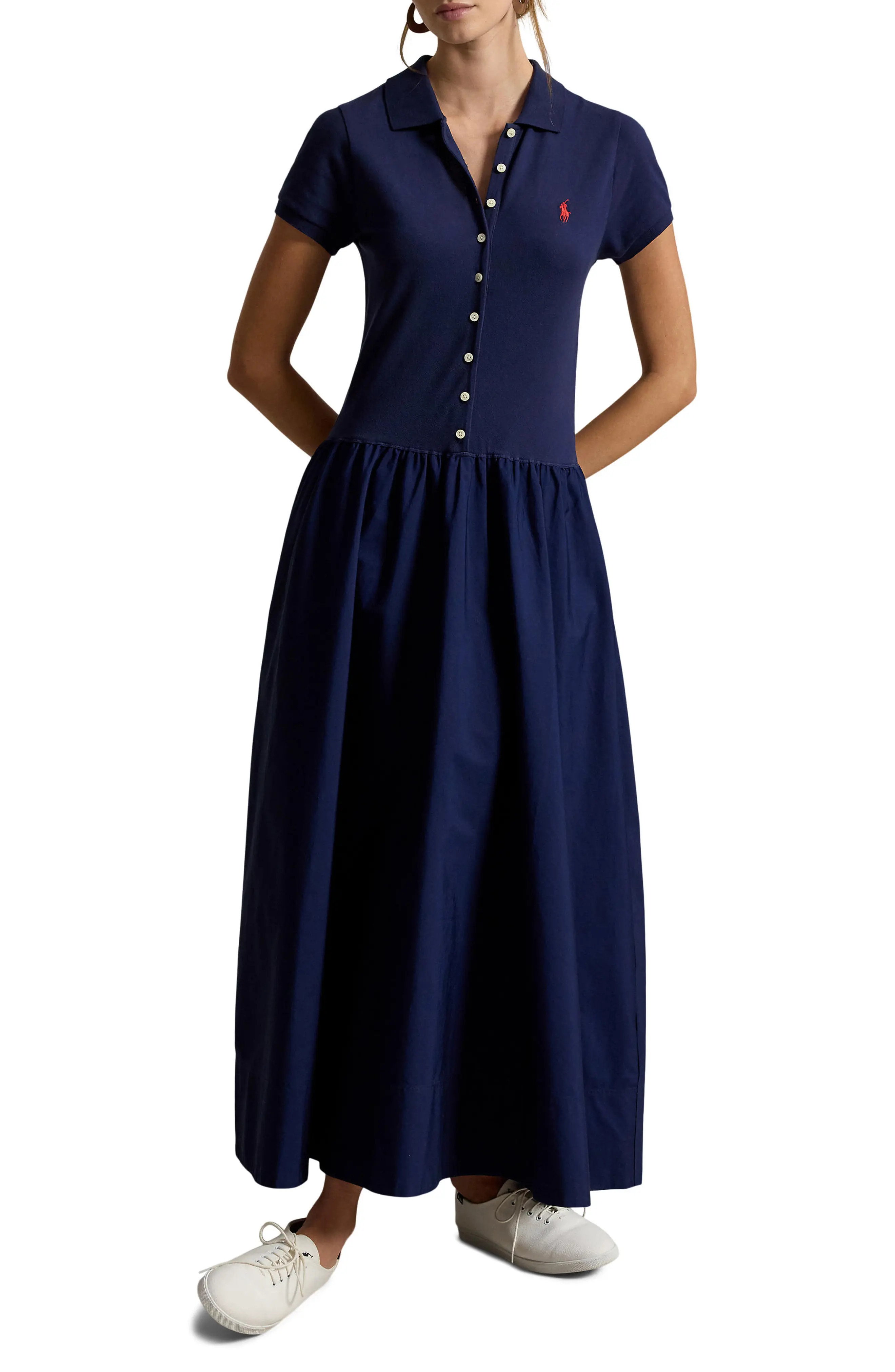 Polo Ralph Lauren Hybrid Mesh Polo Bodice Dress (Women) | Nordstrom | Nordstrom
