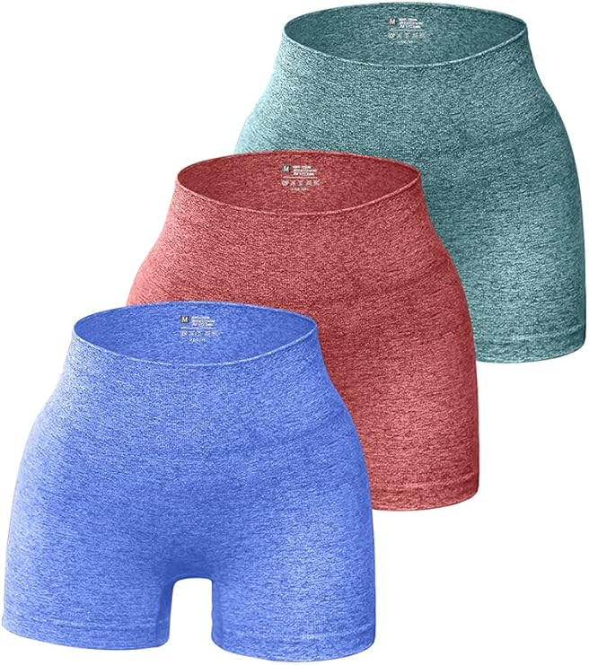 OQQ 3 Piece for Women Yoga Shorts Workout Athletic Seamless High Wasit Gym Leggings | Amazon (US)