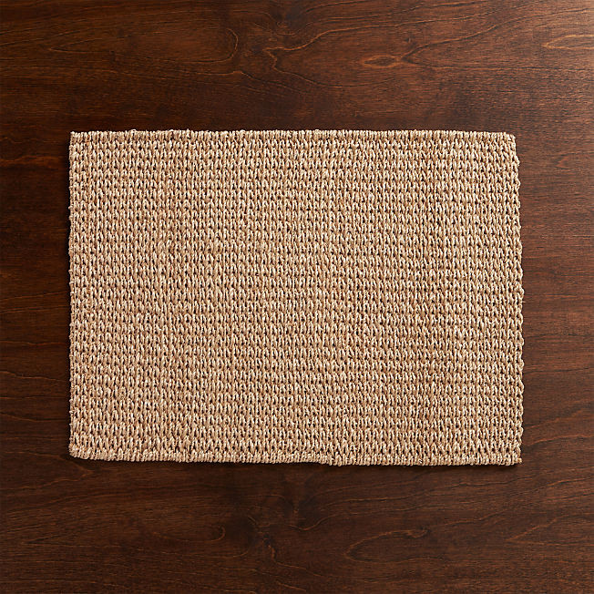 Lanai Rectangular Natural Abaca Woven Round Placemat + Reviews | Crate & Barrel | Crate & Barrel