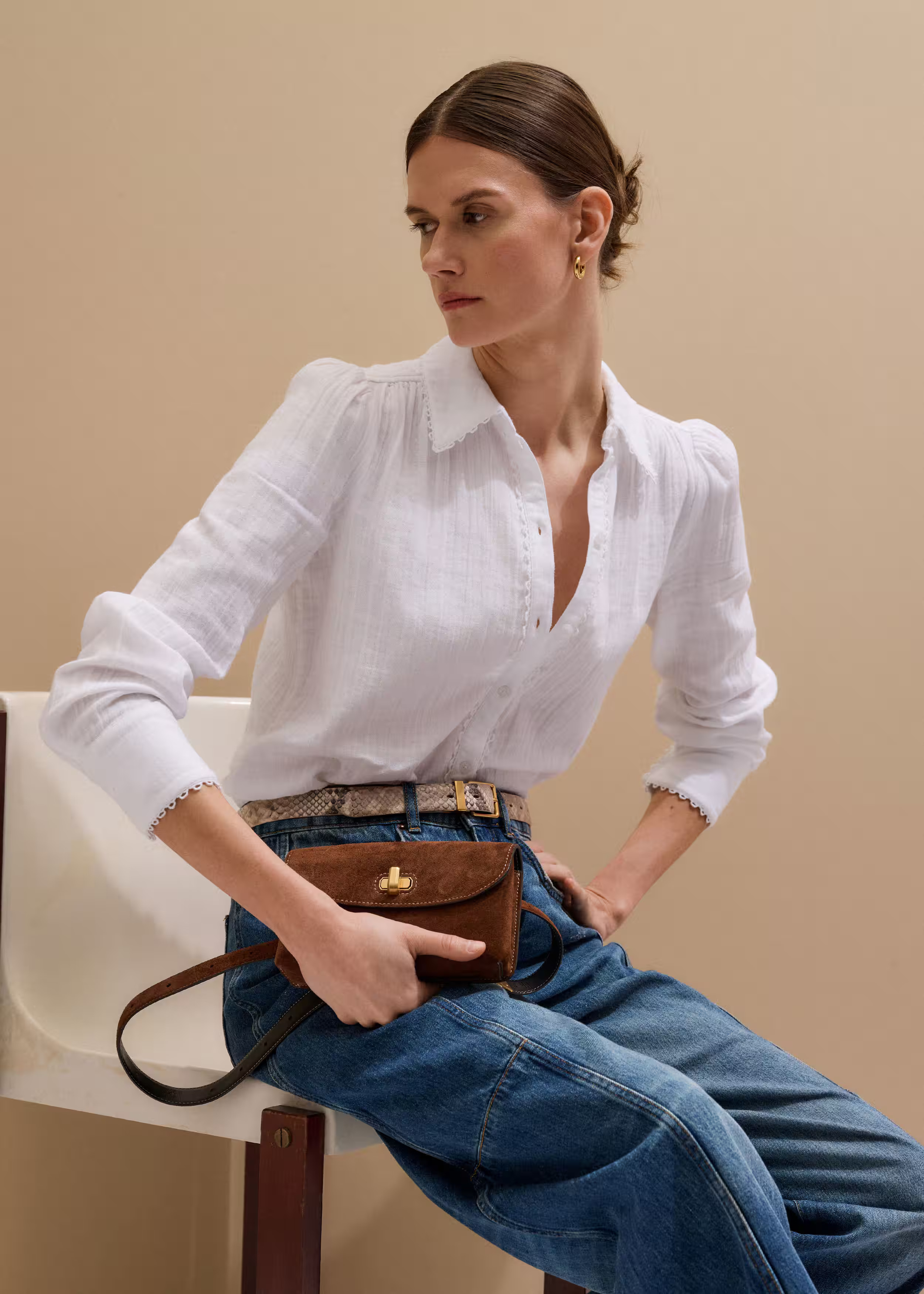 Trim Detail Shirt Cotton Cheesecloth | ME+EM US