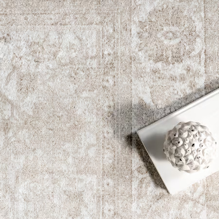 Ivory Fading Floral Fringe 4' x 6' Area Rug | Rugs USA