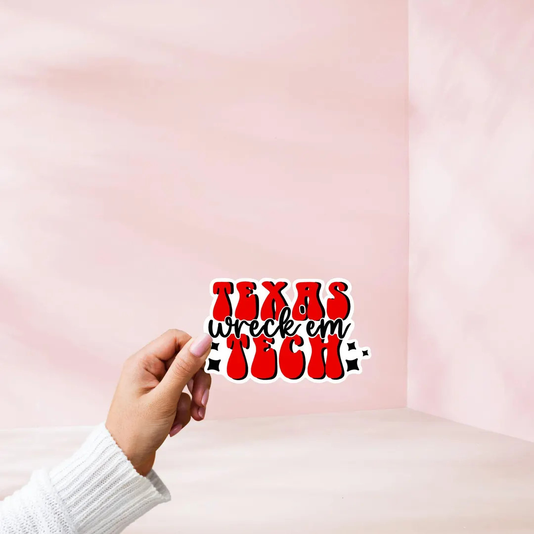 Texas Tech Sticker Texas Wreck Em Sticker Texas Glossy Sticker Waterproof Sticker Vinyl Sticker W... | Etsy (US)