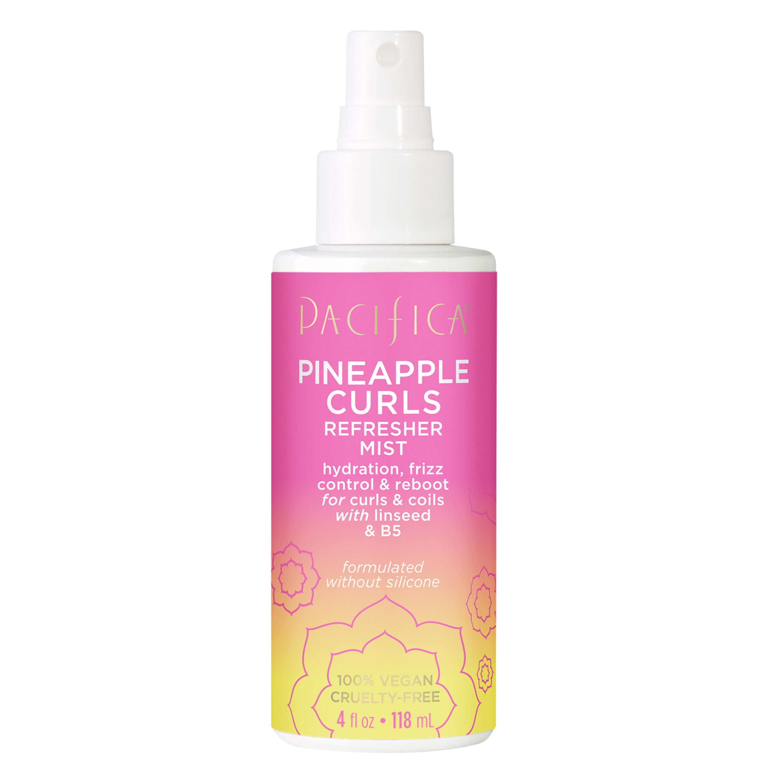 Pacifica Pineapple Curls Refresher Mist - Curl Refresher Spray, with Hyaluronic Acid, Vitamin B5 ... | Amazon (US)