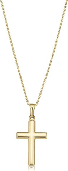 KoolJewelry 14k Yellow Gold Filled Cross Pendant on Cable Chain Necklace (18 inch) | Amazon (US)