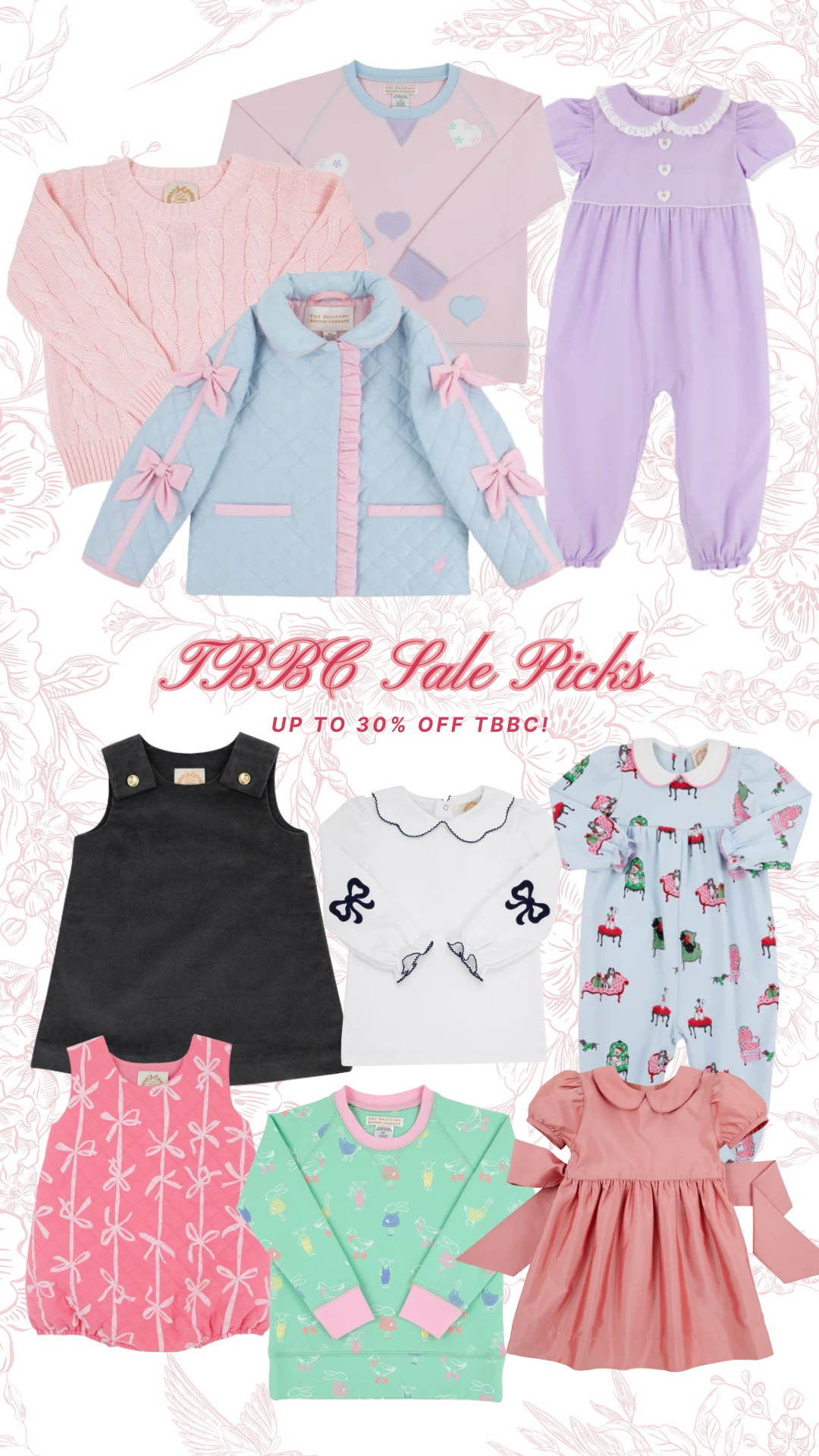 The sweetest sale finds from Beaufort Bonnet Co 🤍🎀
Sharing my favorite classic + timeless pieces you’ll want to grab before they’re gone!!

/ beaufort bonnet company / baby girl outfits / classic children’s clothing / preppy style / timeless baby outfits / heirloom pieces / baby girl dresses / spring outfits / southern style kids / mommy and me style / sale finds / kids fashion / baby wardrobe staples /
