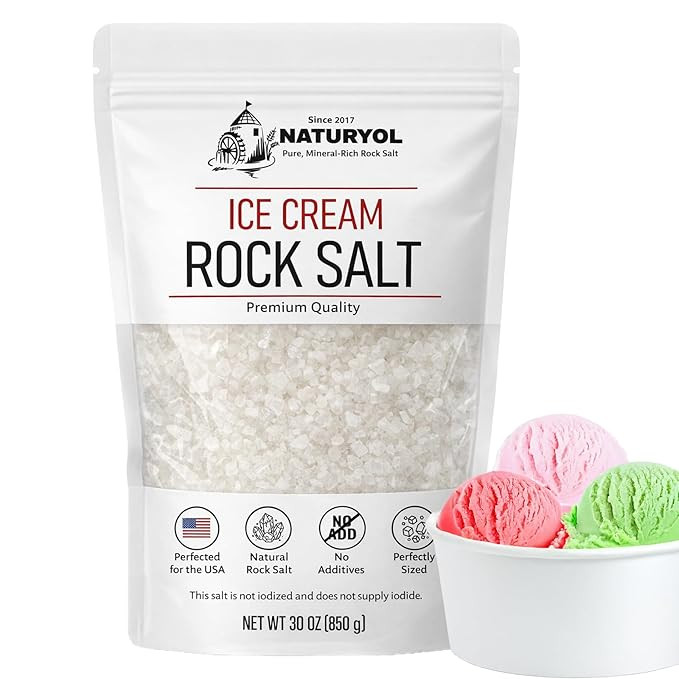 Rock Salt for Ice Cream by Naturyol, Non-Iodized Ice Cream Salt - Ideal for Making icecream, 30 o... | Amazon (US)