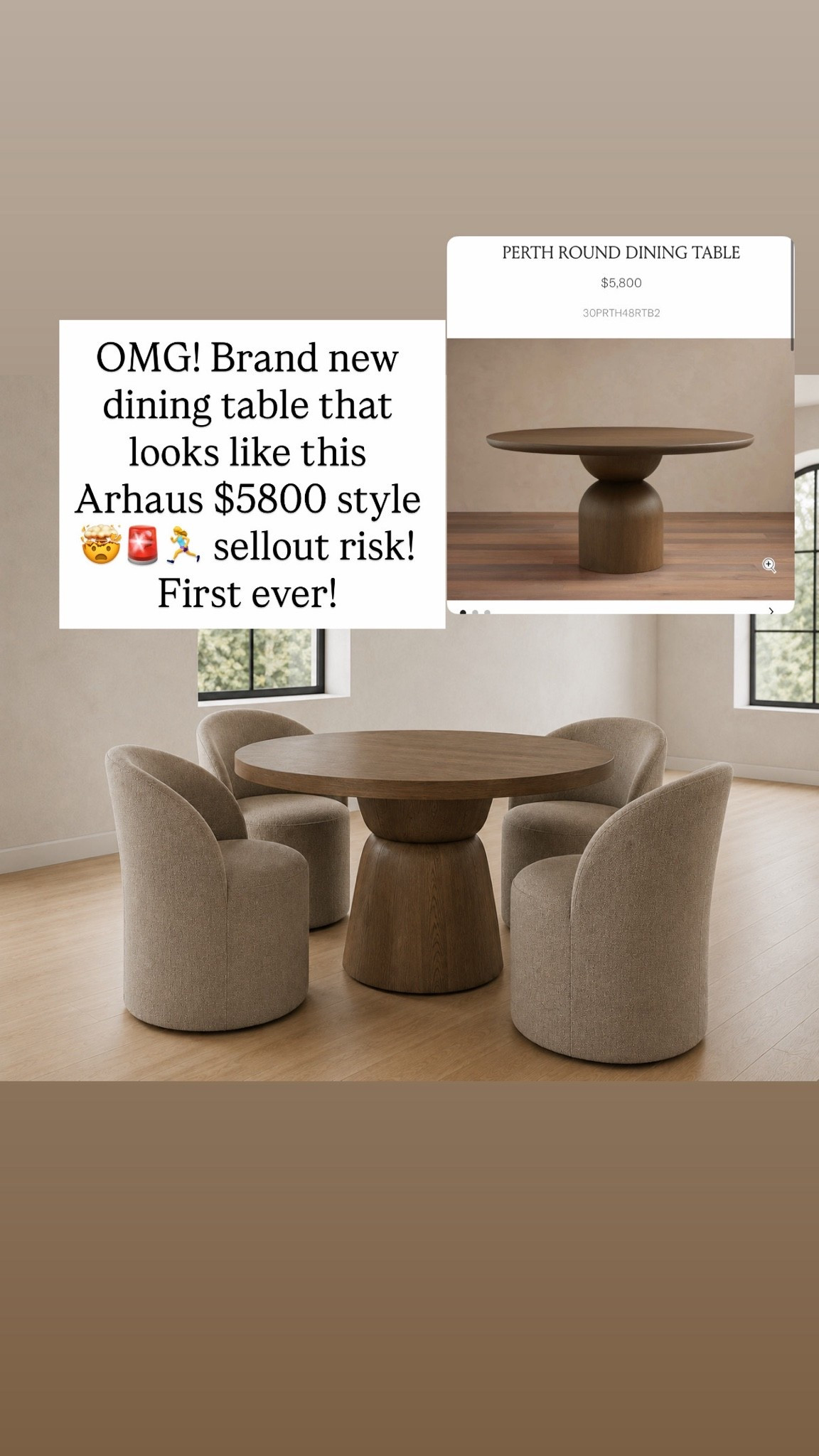 OMG! Brand new dining table that looks like this Arhaus $5800 style 🤯🚨🏃‍♀️ sellout risk! First ever!

#LTKdayinmylife #LTKHome #LTKSaleAlert