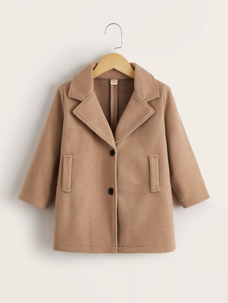 Toddler Boys Lapel Collar Overcoat | SHEIN