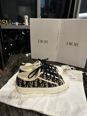 Dior -Walk'n'Dior Sneakers- High Top Navy Oblique Monogram Trainers UK3 EU36 | eBay UK