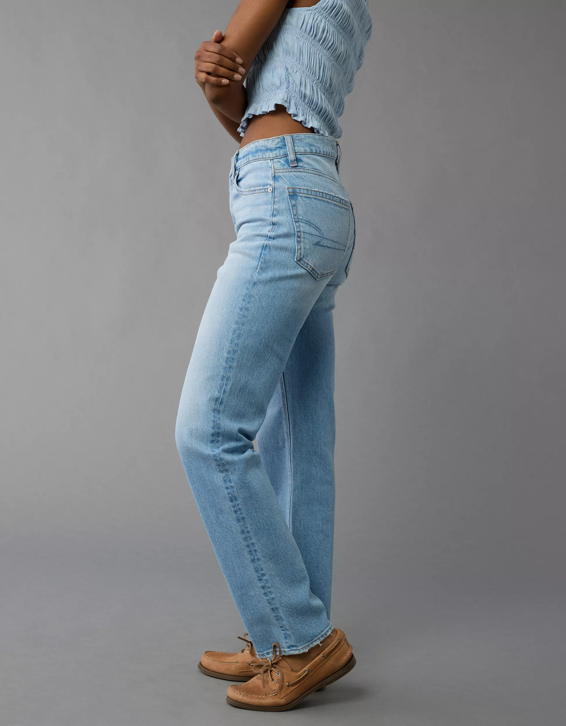 AE Stretch Super High-Waisted Straight Jean | American Eagle Outfitters (US & CA)