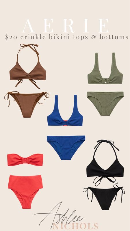Aerie $20 bikini tops and bottoms! 

Aerie, aerie on sale, aerie bikini tops, aerie bikinis on sale 

#LTKSeasonal #LTKsalealert #LTKswim