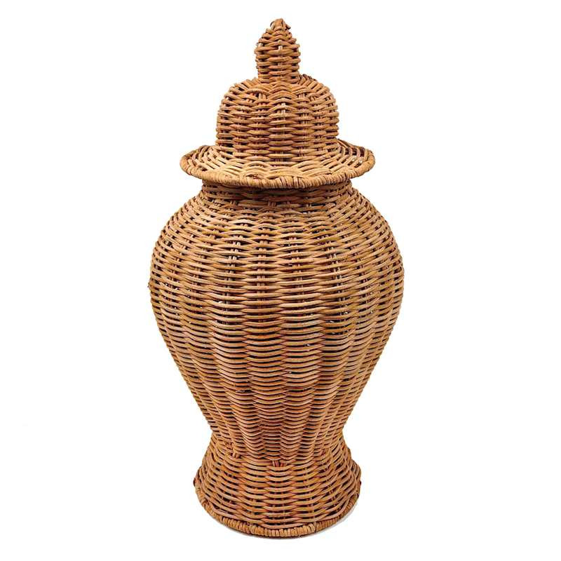 Natrual Rattan Ginger Jar, 16" | At Home