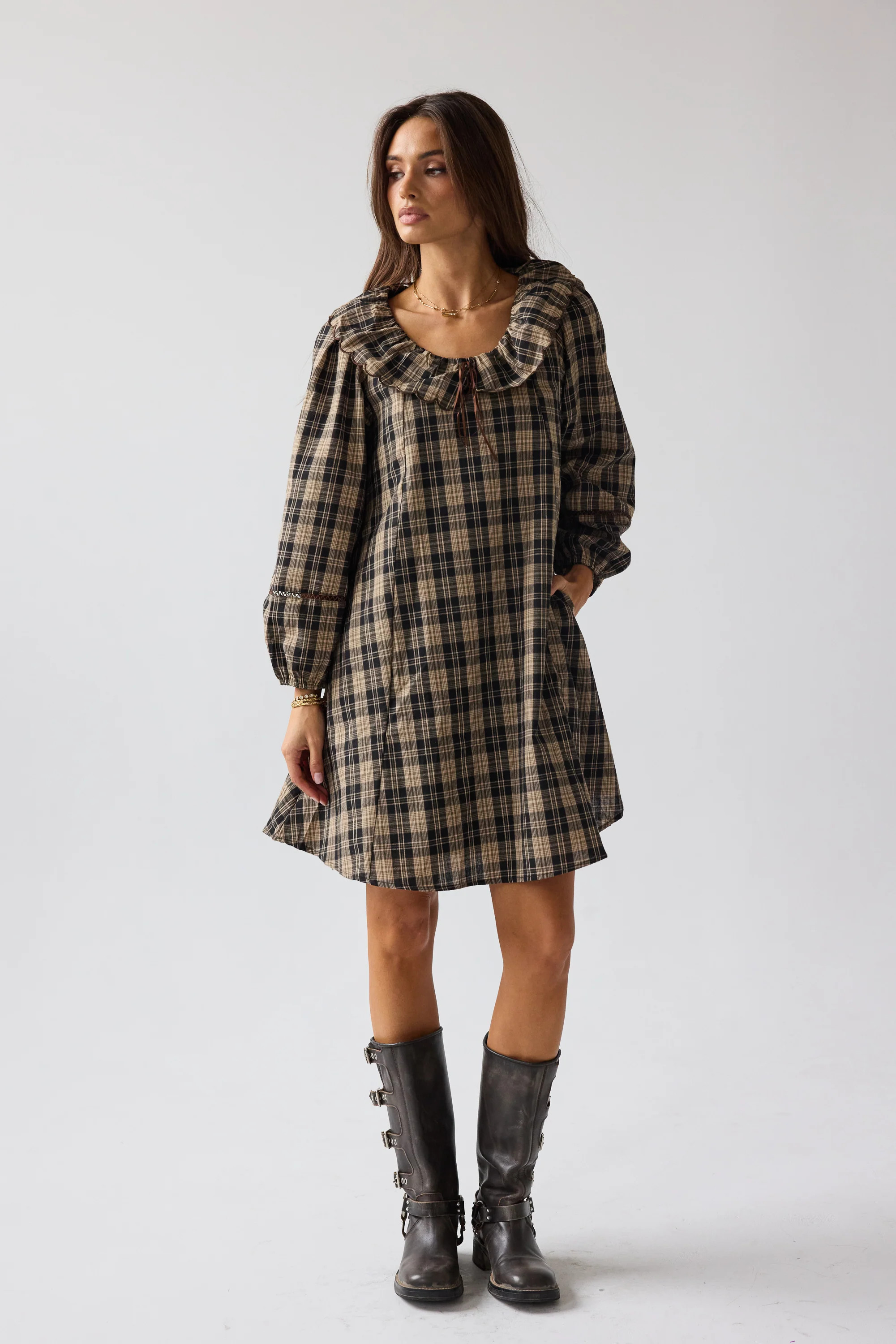 Darlene Plaid Midi Dress | Böhme US