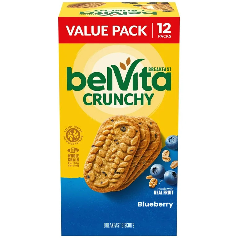 belVita Breakfast Bars Biscuits, Blueberry, Value Pack, 12 Packs (4 Biscuits Per Pack) | Walmart (US)