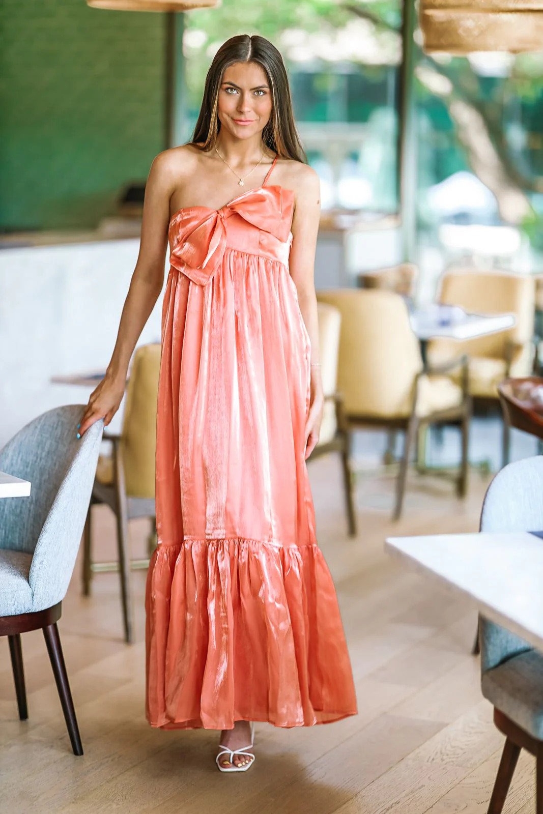 Dance Floor Bound Maxi Dress - Dark Peach | Hazel and Olive
