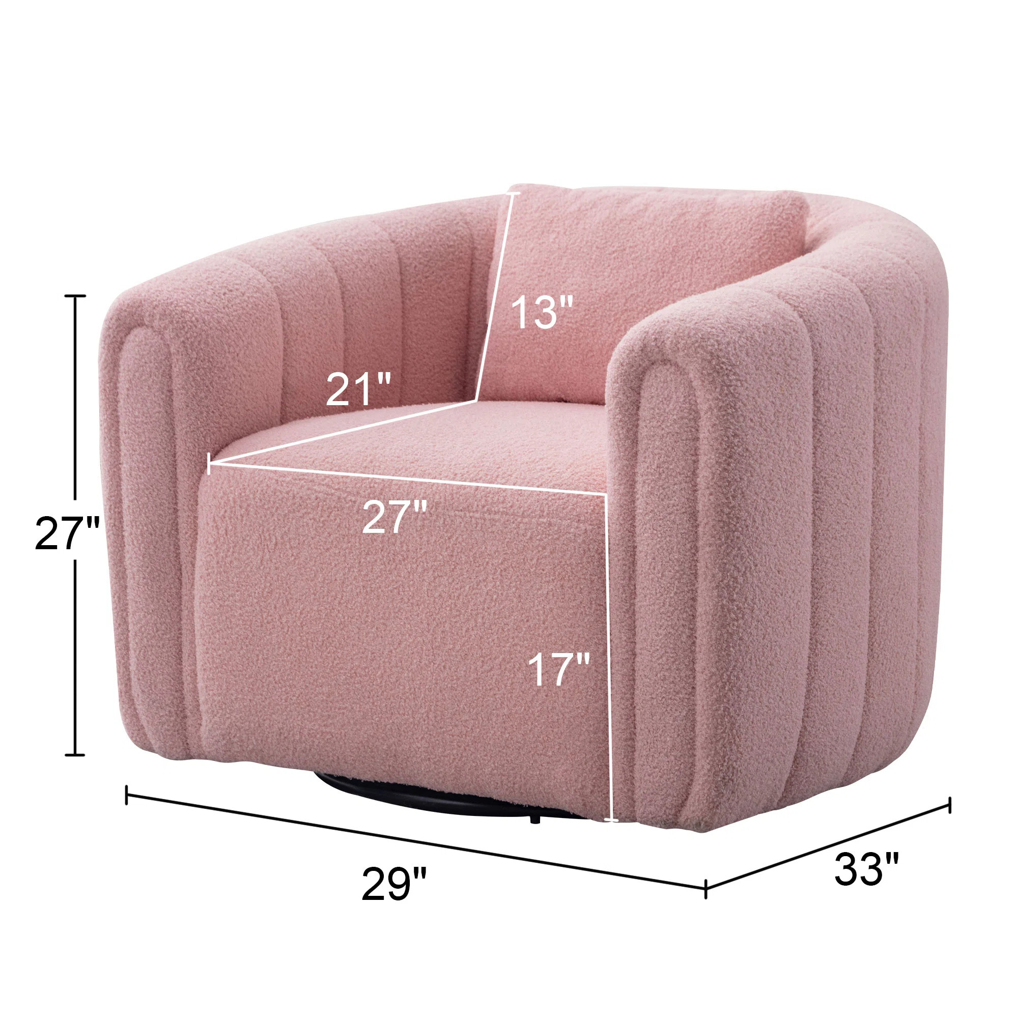 Deria 30" W Super Soft Oversize Velvet Swivel Barrel Chair | Wayfair North America