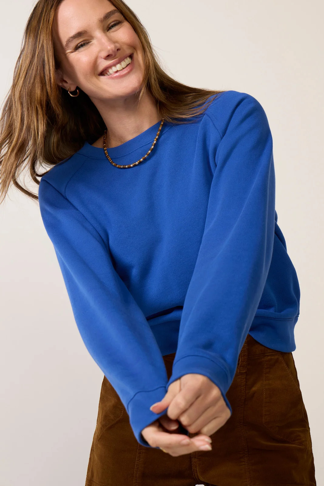 EVEREVE Women's Heritage Crew Sweatshirt, Size XS, Blue | Evereve