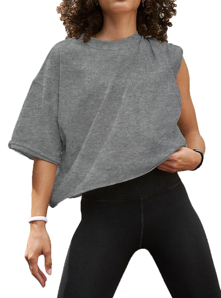 Women's Summer Short Sleeve Crop Tops Casual Basic Cotton Athletic Yoga Running T-Shirts | Amazon (US)