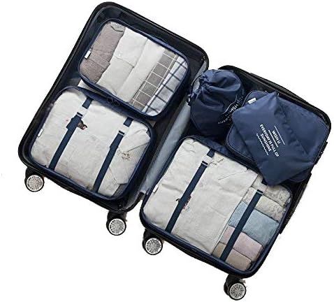Adwaita 6 Set Packing Cubes, Travel Luggage Packing Organizers (Navy Blue) | Amazon (US)
