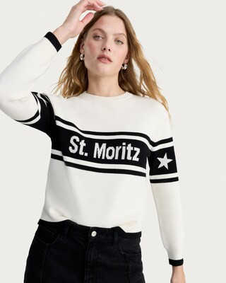 F&F Knitted St. Moritz Slogan Jumper in Multi | Tesco F&F