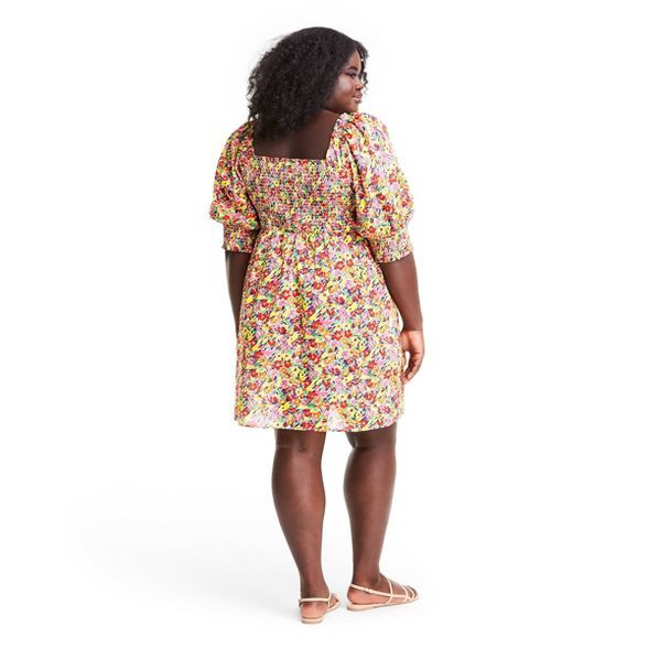 Floral Puff Sleeve Smocked Bodice Dress - RIXO for Target | Target