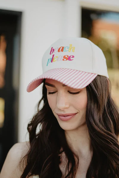 Beach Please (Lowercase) Women's Two-Toned Hat | Katydid