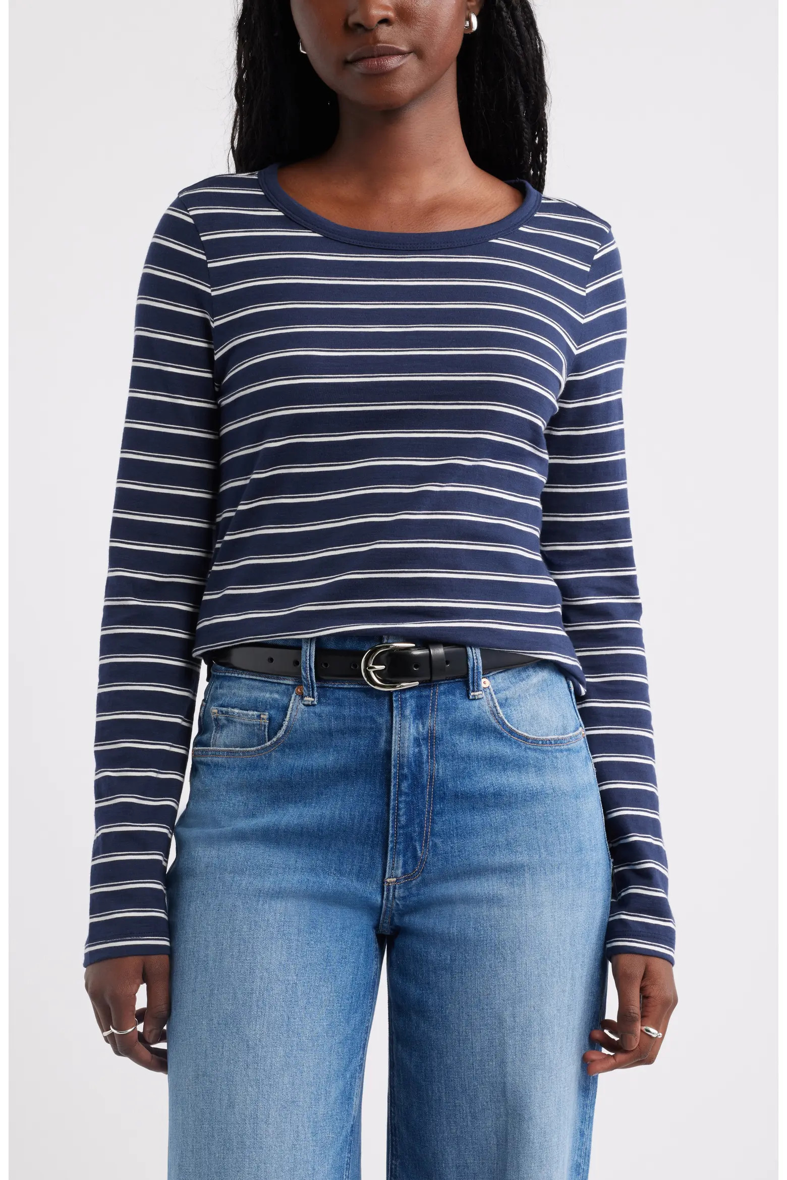 Long Sleeve Slub Crewneck T-Shirt (Women) | Nordstrom | Nordstrom