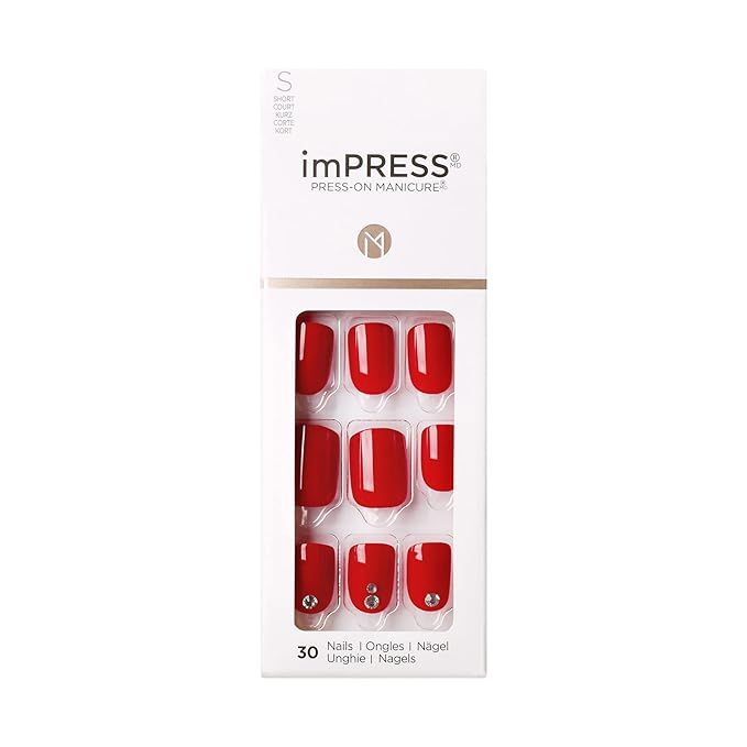 KISS imPRESS Press-On Manicure, Nail Kit, PureFit Technology, Short Press-On Nails, Square, Kill ... | Amazon (US)