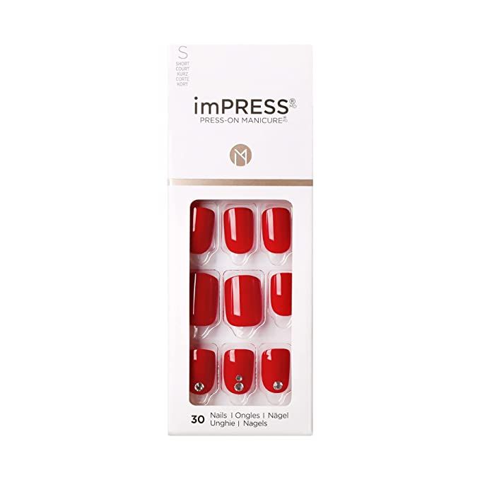KISS imPRESS Press-On Manicure, Nail Kit, PureFit Technology, Short Press-On Nails, Square, Kill ... | Amazon (US)