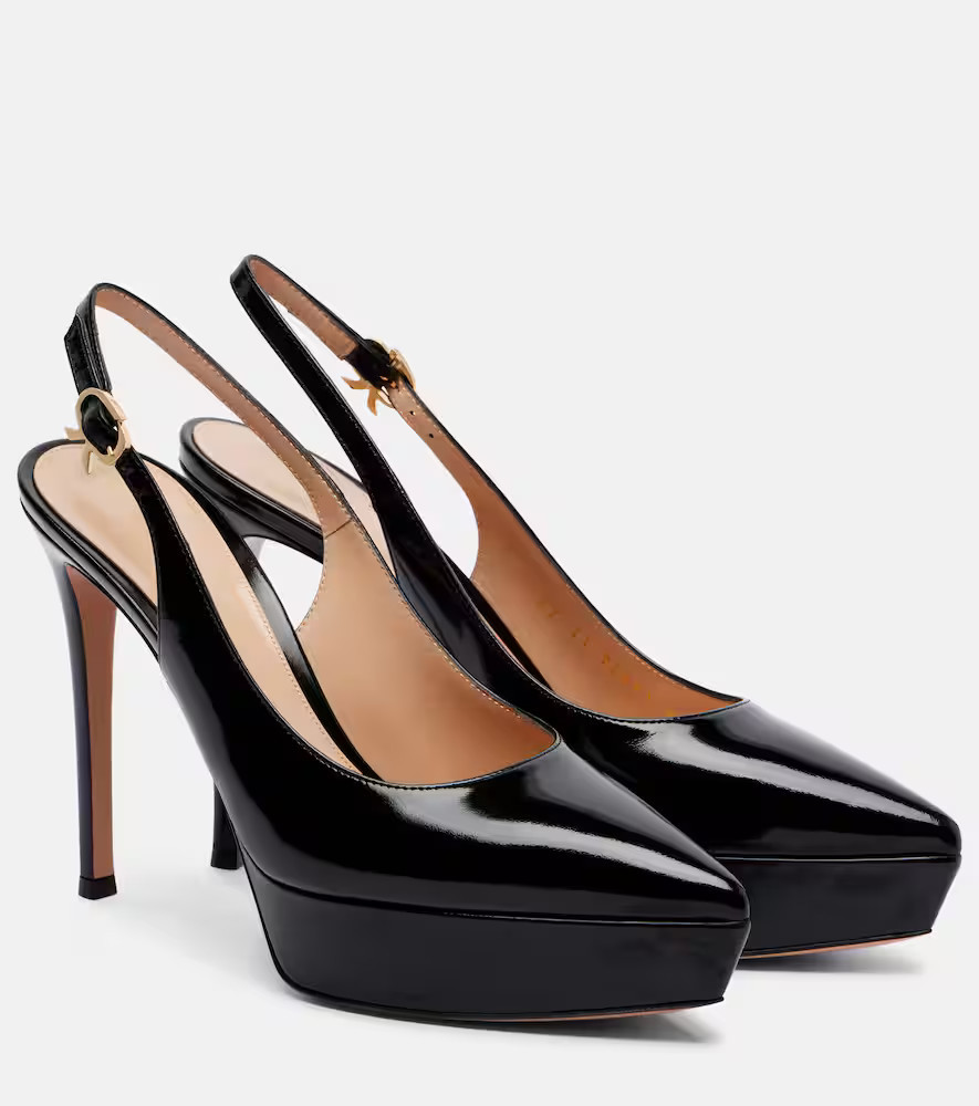 Gianvito Rossi Dasha 115 patent leather platform slingback pumps | Mytheresa (US/CA)