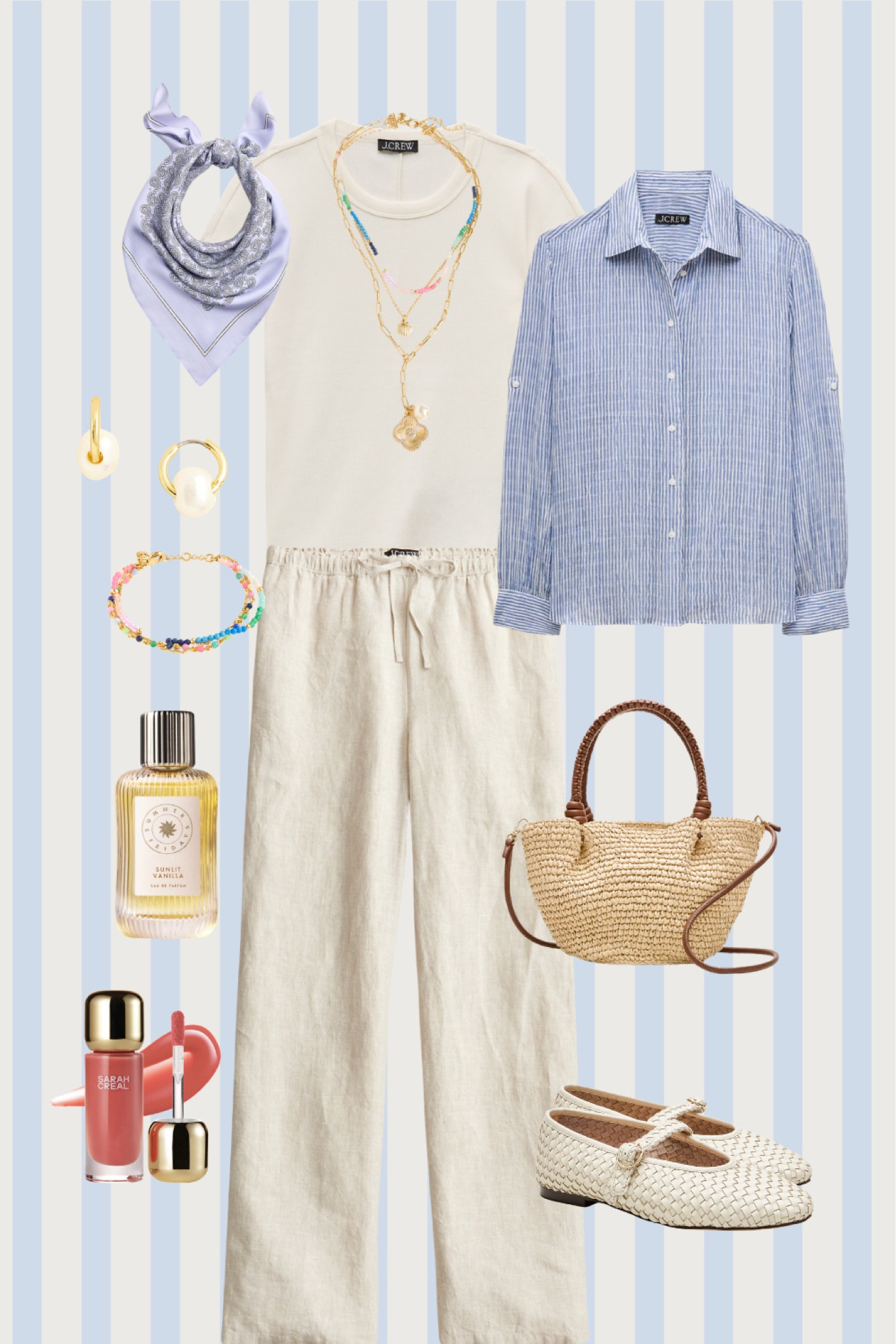 Chic yet casual blue & white summer. A striped button down linen is such a great staple for spring/summer. And I love this straw bag! 💙

#LTKPetite #LTKootd #LTKOver40