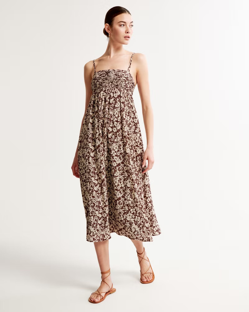Crinkle Textured Maxi Dress | Abercrombie & Fitch (US)