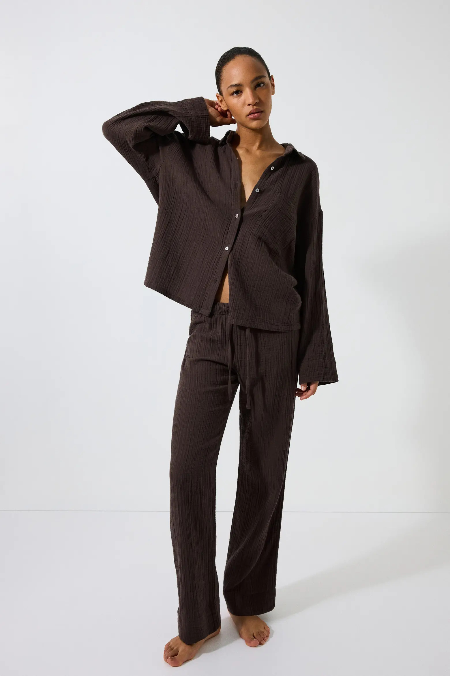 H&M Cotton Muslin Pajamas (Women) | Nordstrom | Nordstrom