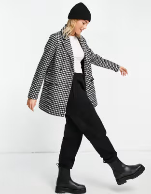 New Look mini gingham blazer in black pattern | ASOS | ASOS (Global)