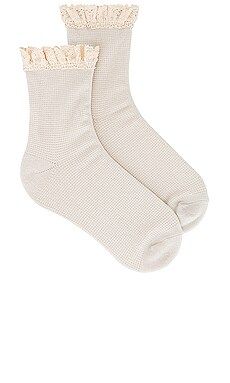 Free People Beloved Waffle Knit Socks in Ivory from Revolve.com | Revolve Clothing (Global)