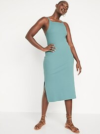 Fitted Rib-Knit Midi Cami Dress for Women | Old Navy (US)