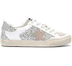 Mi.iM Harbor Rubber Sole Lace-up Glitter Leather Star Sneakers | Amazon (US)