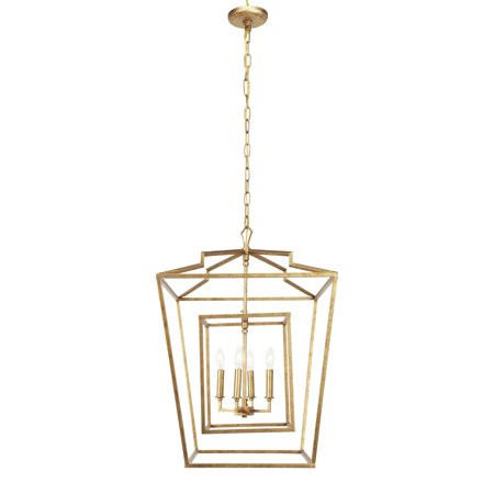 DecMode Transitional 4 Bulb Chandelier Metal Copper | Walmart (US)