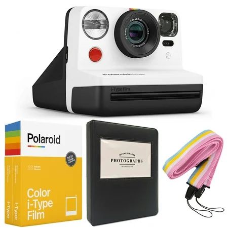 Polaroid NOW i-Type Camera - Black & White +Polaroid Color Film for i-Type - Double Pack + Album + S | Walmart (US)