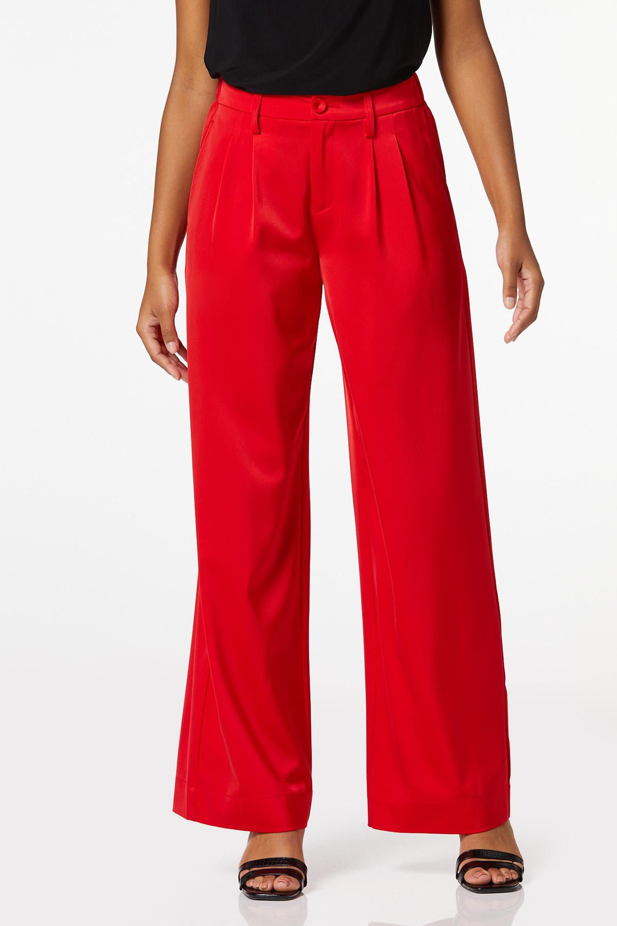 Solid Satin Trouser Pants | Cato Fashions