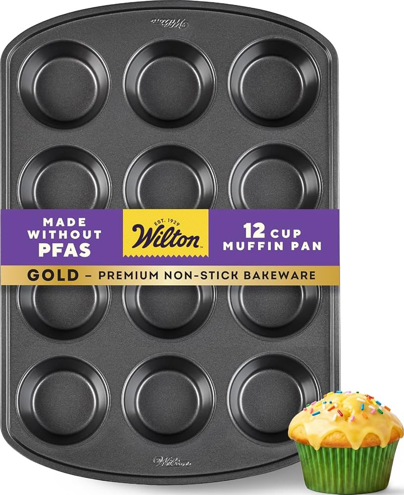 Wilton Gold Non-Stick Muffin Pan, Made Without PFAS, 12-Cup | Amazon (US)