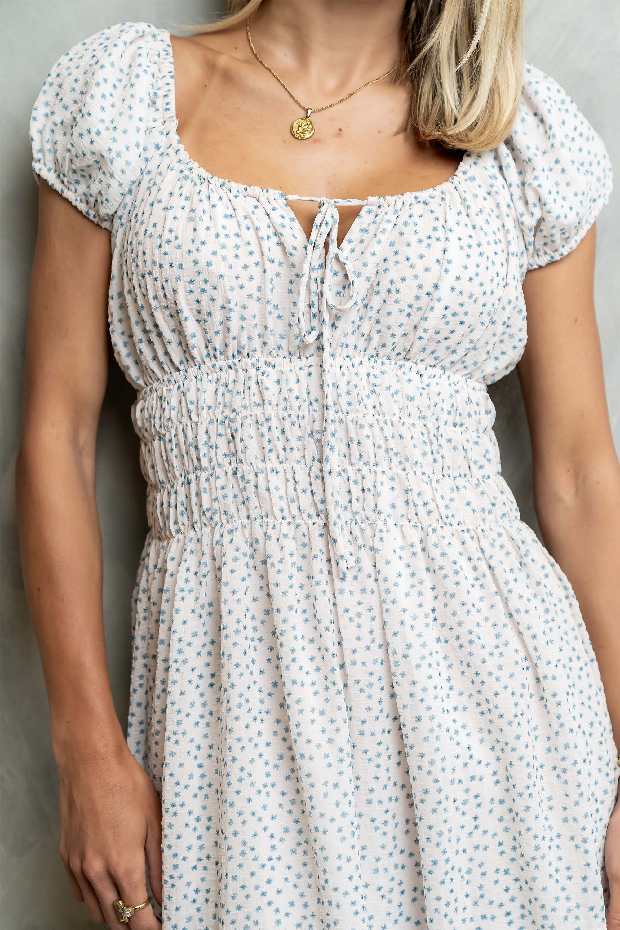 Kaelyn Floral Midi Dress in Ivory | Böhme US