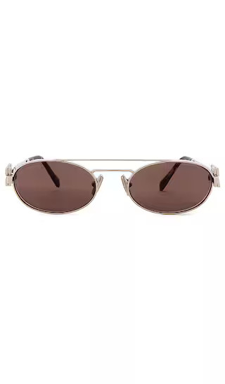 Oval Sunglasses in Pale Gold | Revolve Clothing (Global)