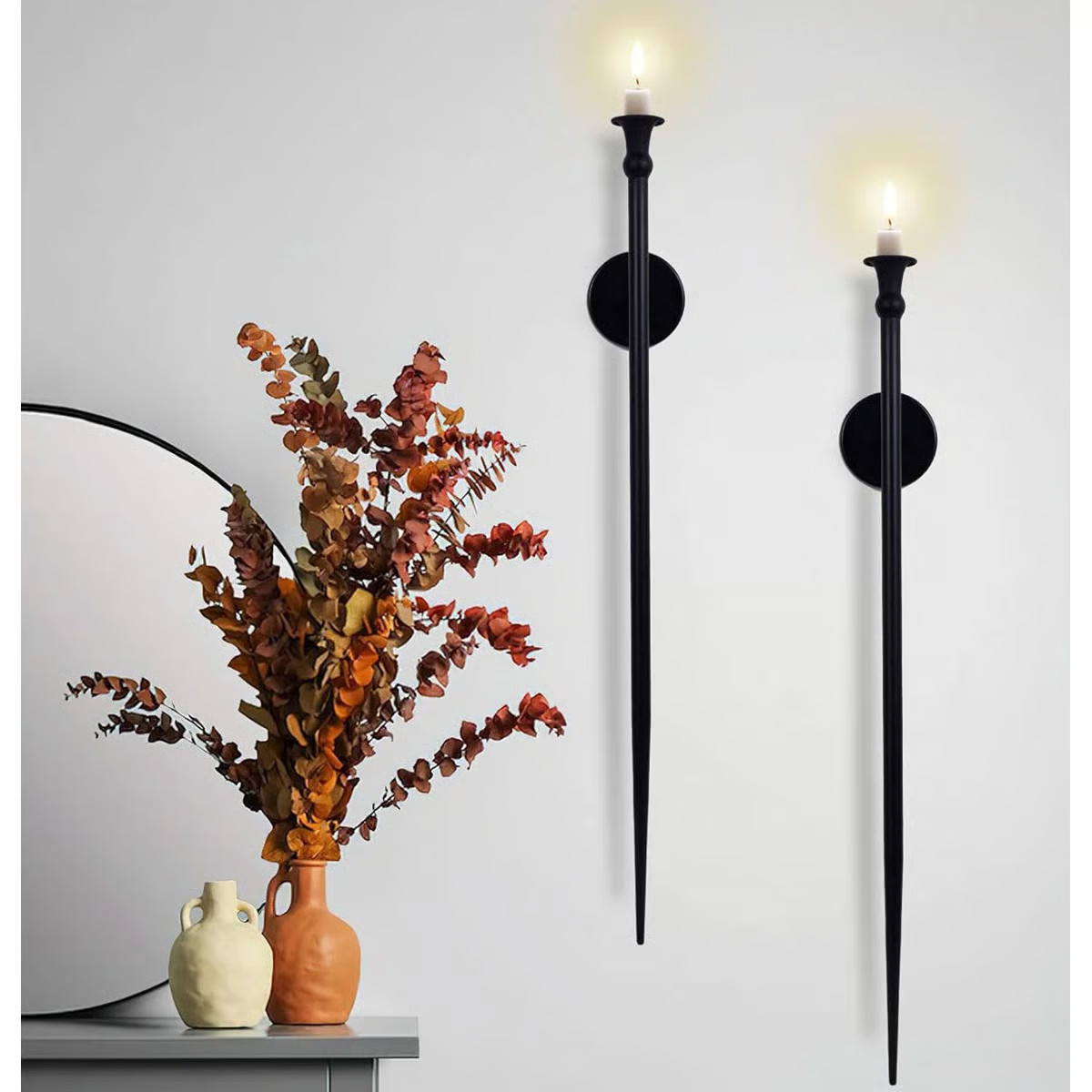 Candle Sconces Long Wall Candle Holder Set Of 2 Wall Sconces Candle Holder Decoration | Wayfair North America