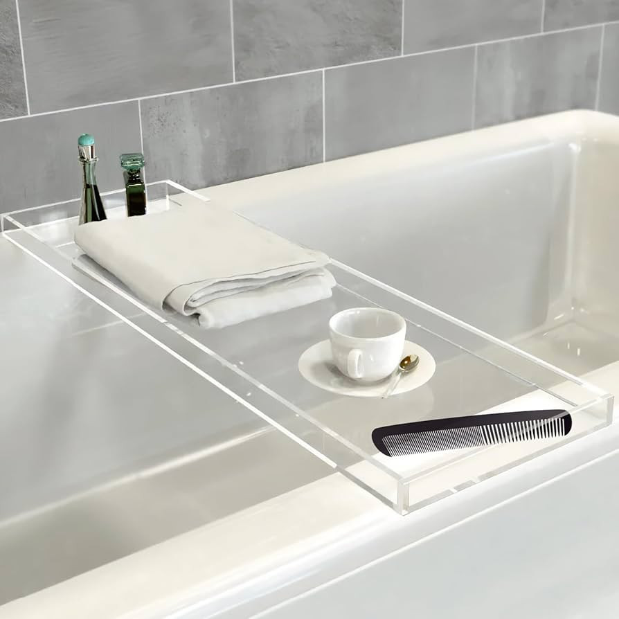 Acrylic Bathtub Tray, 32.28in Clear Bath Caddy, Bathroom Caddy Tray for Bathtub, Acrylic Bathtub ... | Amazon (US)